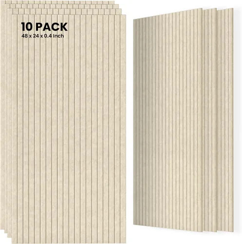 Vista 40 de TO-TH Juego de 4 paneles de pared insonorizados de 47.2 x 23.6 pulgadas con aspecto de madera, absorben el sonido, paneles acústicos grandes