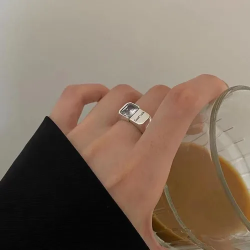 Vista 199 de Anillo de plata de ley 925, minimalista, ajustable, hecho a mano, para mujeres y niñas