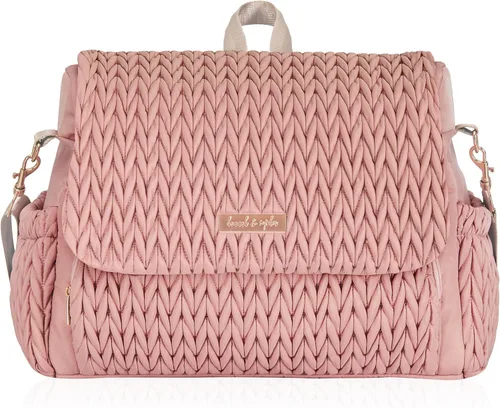 Vista 9 de Hannah & Sophia Belle - Mochila y bolsa convertible para pañales para bebé en color negro, tamaño grande, tapete cambiador resistente al agua