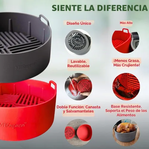 Vista 6 de Forros reutilizables para freidora de aire, resistentes para cesta de freidora de aire, accesorios para freidora de aire, forro de silicona de 3 a 5