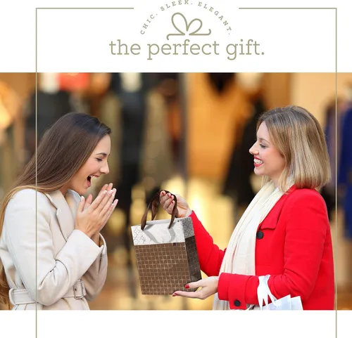 Vista 5 de Hammont Bolsas de regalo para dama de honor de boda, diseño de caja, regalos de fiesta, paquete de 12 bolsas de regalo estampadas con papel