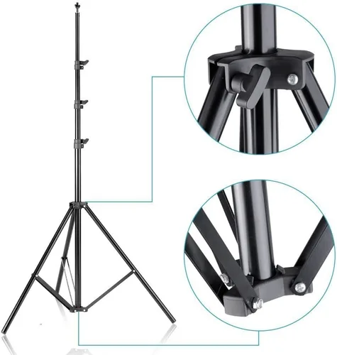 Vista 4 de HYJ-INC Sistema de soporte de fondo de fotografía ajustable de 10 pies x 8.5 pies, para estudio de fotografía y video, kit de soporte de fondo