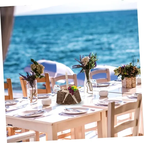 Vista 7 de Gadpiparty Cesta de flores de Navidad para decoración de mesa de boda, decoración de macramé, cesta de ratán, bolsa de playa, fruta, decoración
