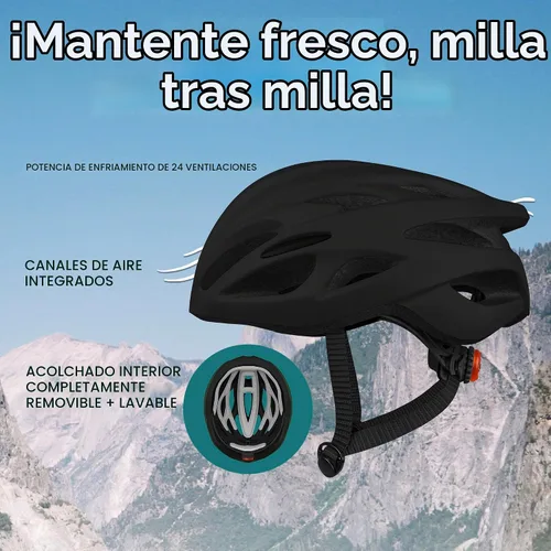 Vista 5 de Casco Retrospec Silas para Bicicleta de Carretera con 24 Ventilaciones y Luz de Seguridad LED Integrada - Protección Ciclista Ajustable para Adultos