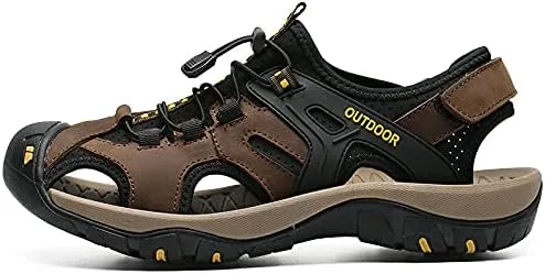 Vista 3 de LUODENGLANG Men's Sport Sandals Outdoor Hiking Sandals Closed Toe Water Sandals Casual Lightweight Summer Breathable Beach Shoes