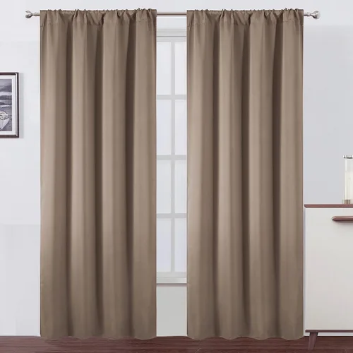 Vista 65 de LEMOMO Cortinas opacas de 42 x 54 pulgadas, juego de 2 paneles de cortinas con aislamiento térmico para oscurecer la habitación