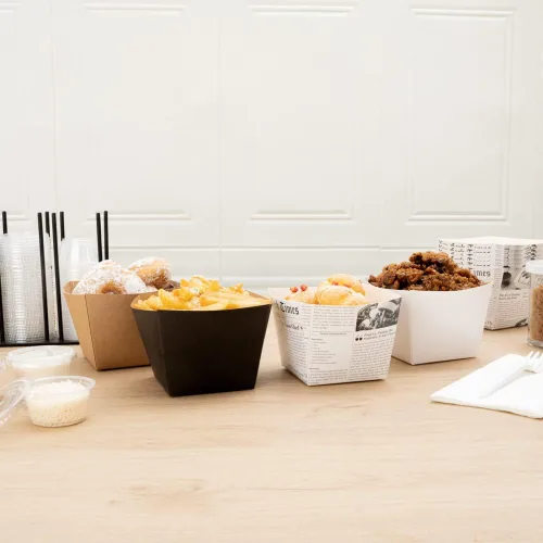 Vista 8 de Restaurantware Caja cuadrada de papel negro, 4.3 x 3.2 pulgadas, paquete de 200