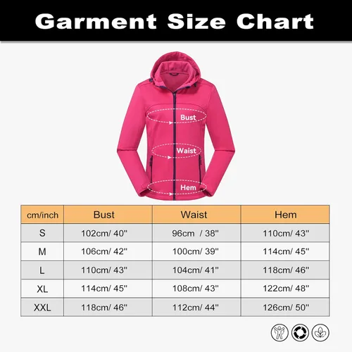 Vista 5 de ATLASLAVA Chaqueta ligera de Softshell con forro polar para mujer, cortavientos con capucha para correr, senderismo, Rosa