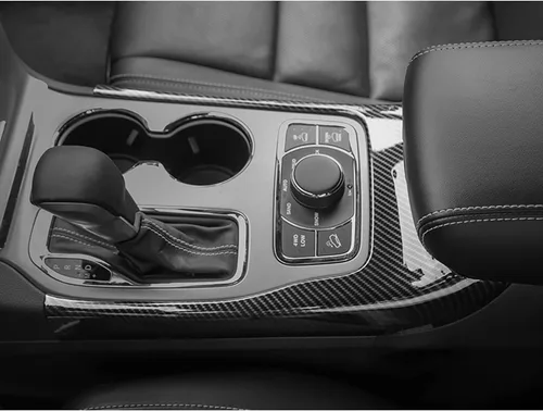 Vista 8 de Xotic Tech - Cubierta de caja de cambios de consola central con patrón de fibra de carbono para Jeep Grand Cherokee 2014-2020