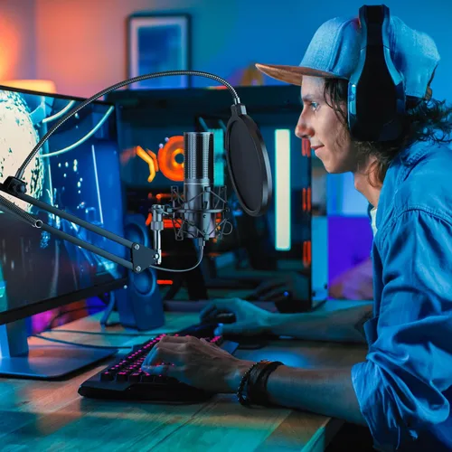 Vista 7 de TONOR Micrófono de podcast USB, kit de micrófono de transmisión de estudio para PC gaming para PS4/5/Discord/Twitch Gamer, equipo de condensador