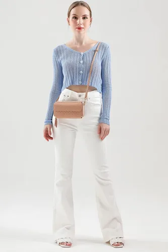 Vista 6 de Lanyani Cartera cruzada RFID con bolsillo para teléfono para mujer, cuero vegano