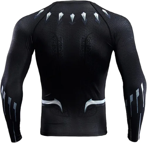 Vista 2 de OUIKOS Men's Compression Sport Fitness Shirt Super-Hero 3D Print Workout Quick-Drying T-Shirt