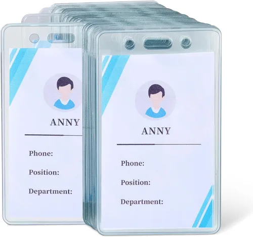Vista 6 de Amazon Basics - Tarjetero transparente horizontal, para tarjetas de identificación con nombre (paquete de 50).