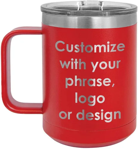 Vista 14 de Personalizado Negro 15 oz taza de café w/tapa deslizante superior Añadir su texto personalizado con nombres, frase, diseño o logotipo