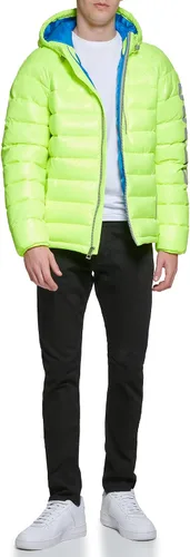 Vista 2 de GUESS Acolchado de manga larga con capucha de peso medio para hombre