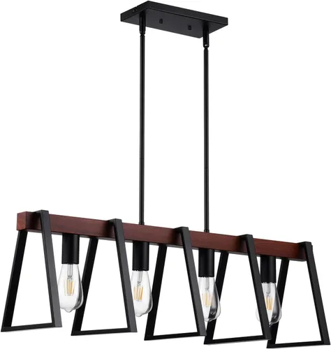 Vista 22 de VEVOR Candelabro de 6 Luces, Candelabro de Metal Estilo Granja, Altura Ajustable, Lámpara Colgante de Comedor para Techos, Candelabro Moderno
