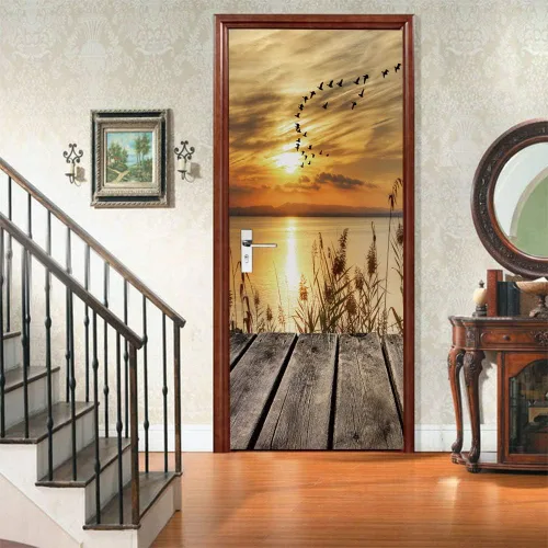 Vista 31 de Calcomanías 3D para puerta, murales para despegar y pegar, papel tapiz de caballo, calcomanías autoadhesivas extraíbles de PVC, impermeable, póster