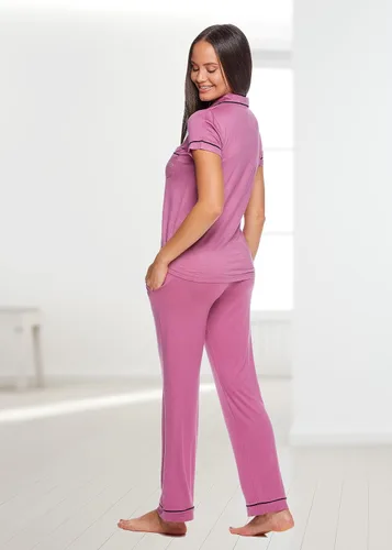 Vista 5 de bebe Womens Plus Size Pajamas, Notch Collar Top and PJ Pant, Plus Size Pajamas for Women Set 3X, 2X, 1X