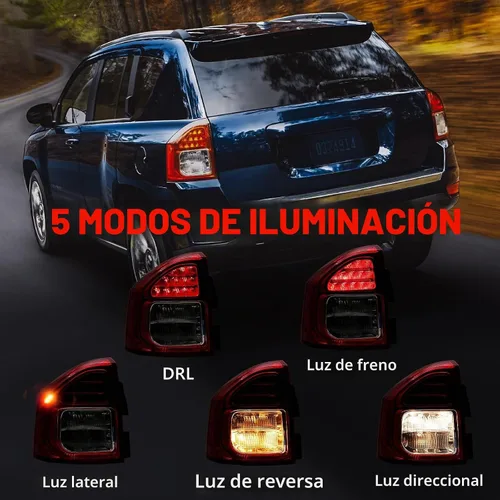 Vista 3 de Huray - Luz trasera izquierda para Jeep Compass 2011-2013 lado del conductor LH