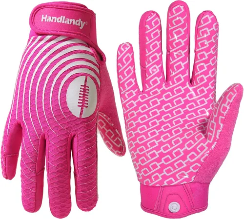 Vista 16 de HANDLANDY Guantes de fútbol para jóvenes, guantes receptores adhesivos para niños, guante de fútbol de súper agarre, mejor regalo para niños y niñas