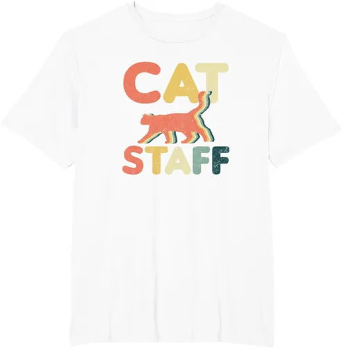 Vista 11 de Cat Servant Design Vintage Retro Staff Gift T-Shirt for Men Women