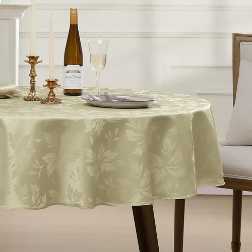 Vista 30 de Romanstile Mantel rectangular de jacquard de primavera, impermeable, diseño floral de damasco, manteles decorativos de tela pesada para cenas
