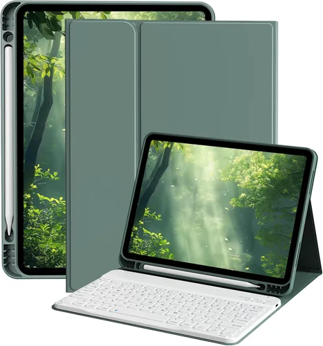 Vista 23 de kenke Funda para iPad de 9ª/8ª/7ª generación con teclado de 10.2 pulgadas Gris
