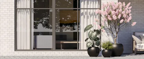 Vista 17 de DTY Fiberstone - Maceta tipo globo para interiores y exteriores, maceta esférica ligera para olivo, Monstera y palma, piedra de fibra de vidrio