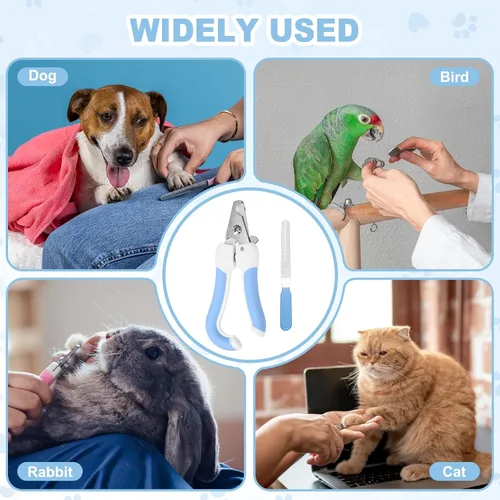 Vista 7 de Cortaúñas para mascotas con lima de uñas, cortaúñas para mascotas y recortadora con protector de seguridad, herramienta profesional de aseo