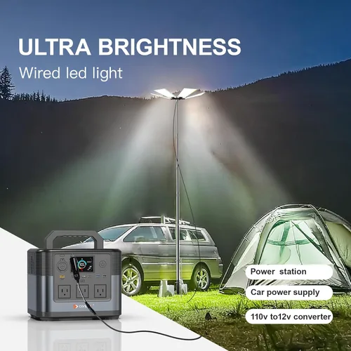 Vista 2 de CONPEX Altra luces LED telescópicas de camping, iluminación LED portátil para acampar al aire libre con control remoto y manual, soporte de 12V CC