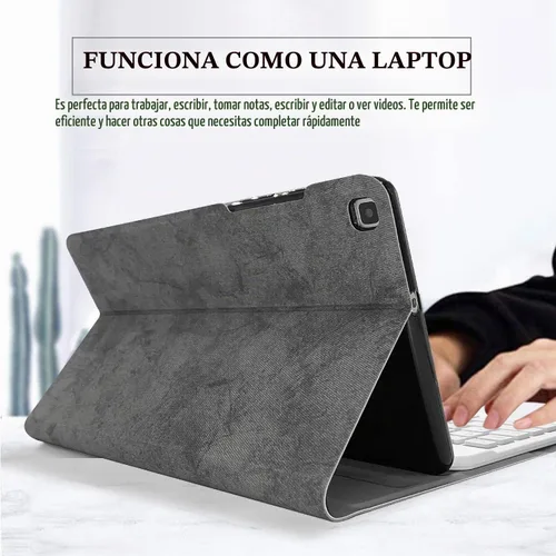 Vista 5 de Funda para teclado Galaxy Tab A 8.0 2019 [retroiluminada, SM-T290, SM-T295], teclado inalámbrico desmontable de 7 colores con funda de soporte de PU
