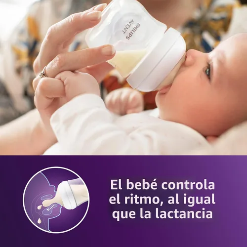 Vista 2 de Philips Avent Biberones naturales, flujo lento, 4 onzas, sin BPA, paquete