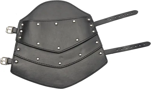 Vista 5 de Pulsera de cuero con guantelete de muñeca, brazaletes de cuero medievales, brazaletes de tiro con arco, guardias vikingos para hombres y mujeres, 2