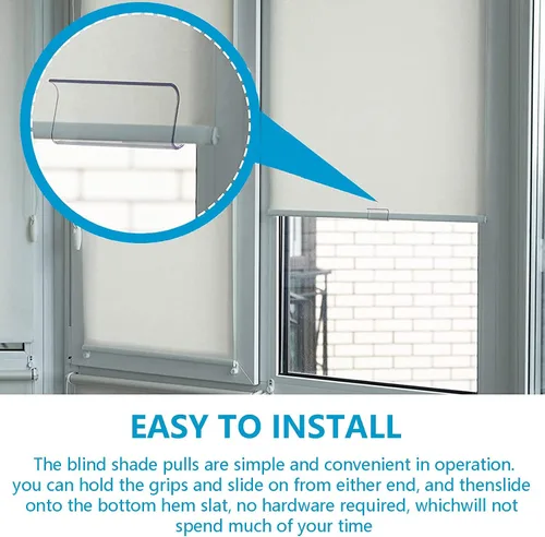Vista 5 de Persianas enrollables de plástico con dobladillo para ventana, accesorios de ventanas (transparente, 4 unidades)