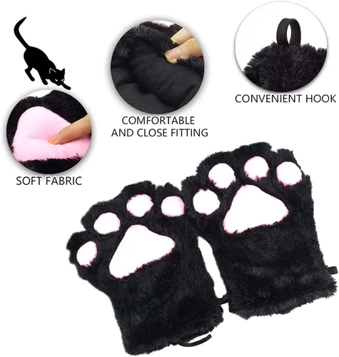 Vista 3 de Cat role play costume kitten tail ear collar claw glove anime Gothic suit
