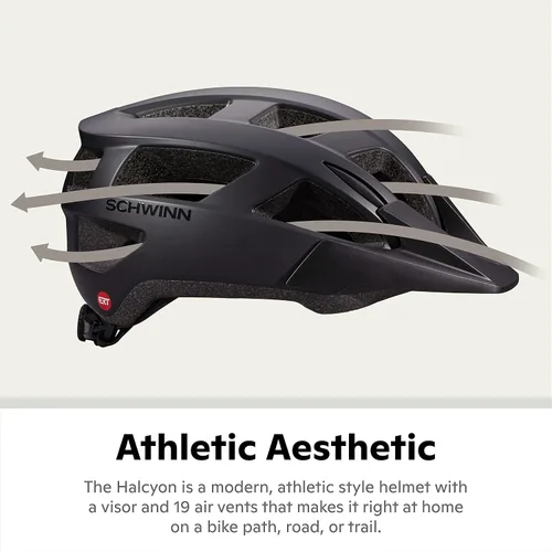 Vista 4 de Schwinn Halcyon ERT - Casco de bicicleta para adultos, jóvenes, hombres y mujeres, a partir de 14 años, puede adaptarse a circunferencia de cabeza