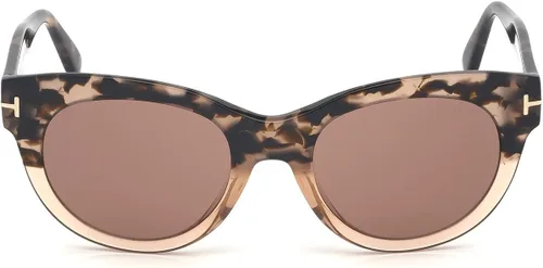 Vista 3 de Tom Ford Lou TF 741 55E Havana Gafas de sol de plástico ojo de gato lente roja
