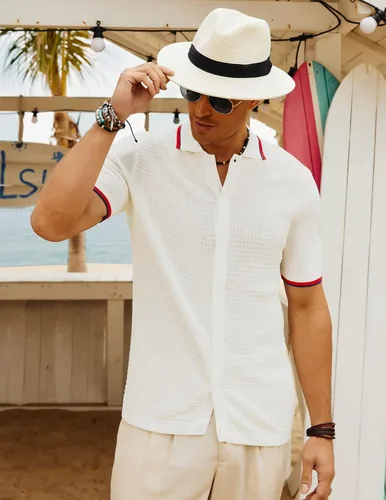 Vista 2 de PJ PAUL JONES Polo de punto para hombre, transpirable, con botones, para golf