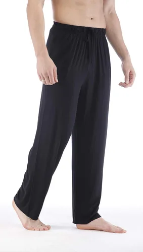 Vista 3 de GYS - Pantalones para dormir de bambú para hombre Negro