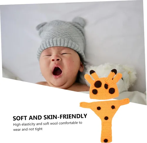 Vista 7 de Didiseaon 1 Set Giraffe Photo Suit Elastic Costume Infant Clothing Adorable Costume Props Newborn Skin- Friendly Shorts Baby Suits Baby Clothing