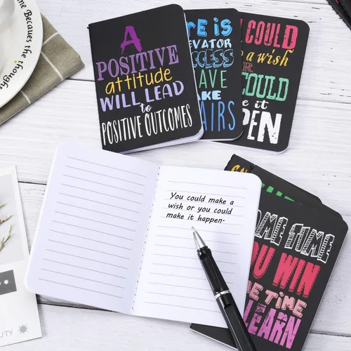 Vista 5 de Cuadernos inspiradores, diario motivacional de tamaño mini, pequeño cuaderno de bolsillo para escuela, oficina, hogar o viajes, para regalo, 10