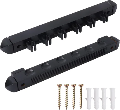 Vista 17 de GSE 2-Piece Wooden Wall Mounted Billiard Pool Cue Rack Holds 6/8/12 Cues Several Colors Available, Pool Stick Holder Only, Space-Saving, Billiard