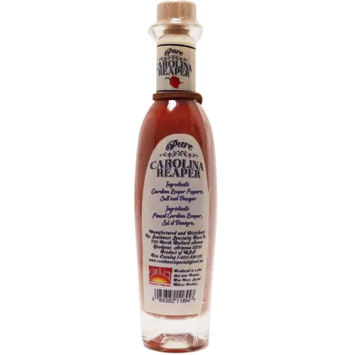 Vista 3 de Pure Carolina Reaper Pepper Puré de puré de salsa picante de 3.75 onzas, prueba si te atreves. Regalo gourmet perfecto para el fanático de la salsa