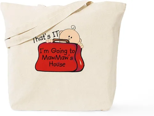 Vista 7 de CafePress Going To Mawmaw's - Bolsa de compras de lona reutilizable beige, Caqui, S