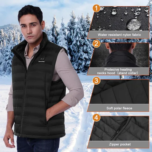 Vista 2 de Men's Heated Vest with Battery Pack Heated Hunting Vest, Winter Warming Heating Vest for HikingGolfing