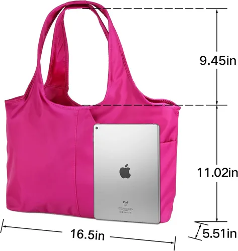 Vista 5 de Bolso grande de hombro para mujer, impermeable, multifunción, de nailon, para viaje