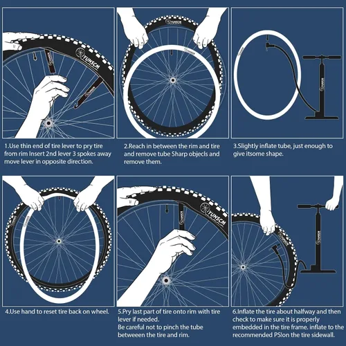 Vista 6 de YUNSCM 2 tubos de bicicleta eléctrica de 16 x 4.0 pulgadas, tubos interiores de válvula Schrader de 16 x 4.0 pulgadas, compatibles con tubos