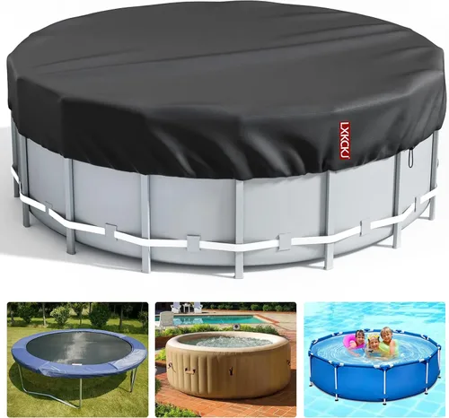 Vista 12 de LXKCKJ Cubierta de Piscina Redonda de 6 Pies, Cubiertas Solares para Piscinas Sobre el Suelo, Cubiertas de Piscina de Tanque de Almacenamiento Negro