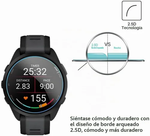 Vista 4 de Protector de pantalla compatible con Garmin Forerunner 165