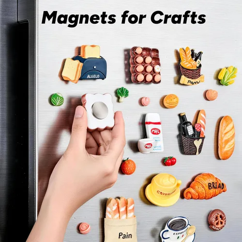 Vista 4 de SMARTAKE 40 imanes para refrigerador, pequeños imanes redondos de 0.71 x 0.91 pulgadas, imanes de neodimio multiusos de alta calidad para nevera